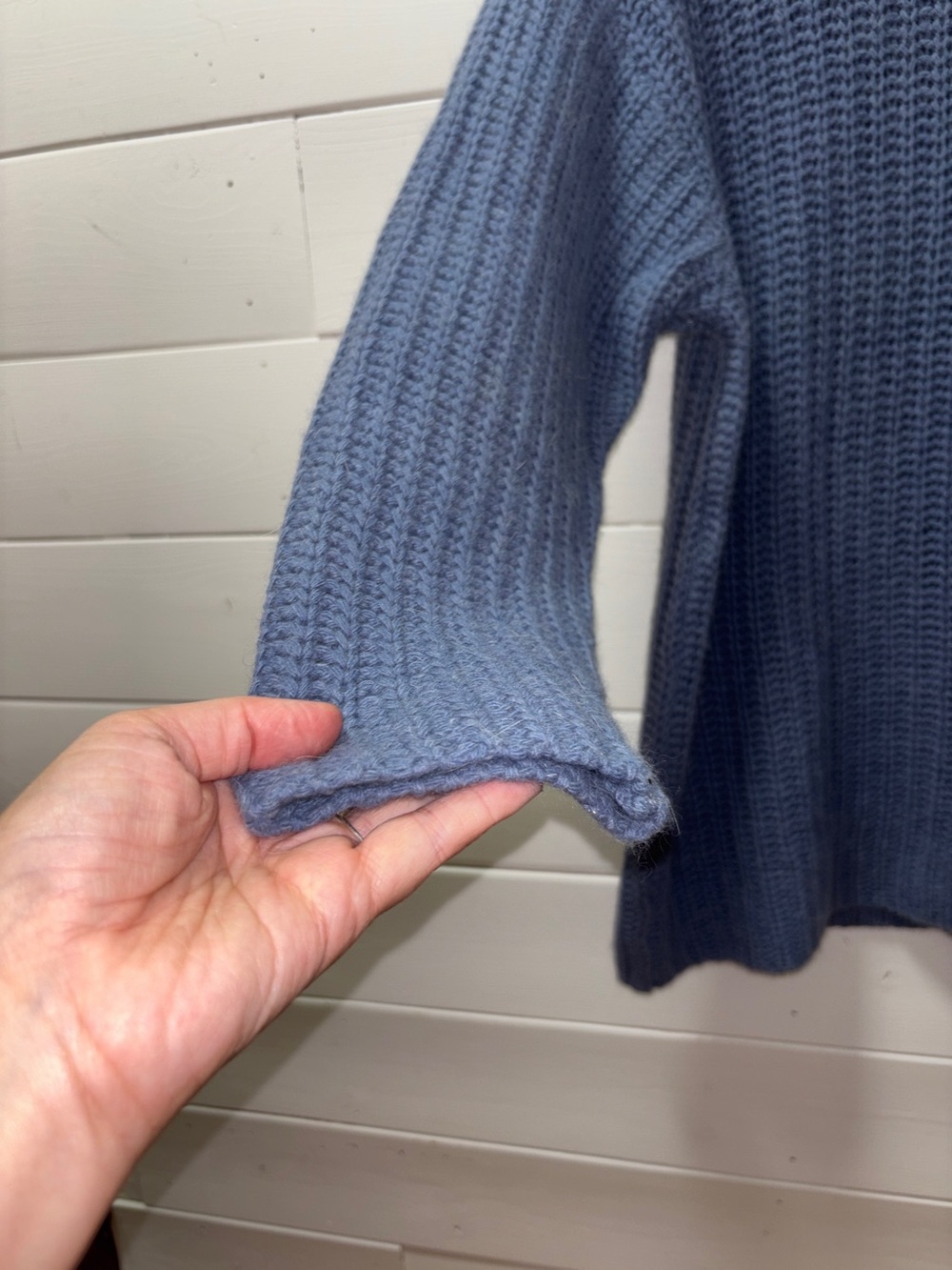 Jacob vintage Chunky Knit Turtleneck Sweater – Blue Grey – Size S - Picture 5 of 10